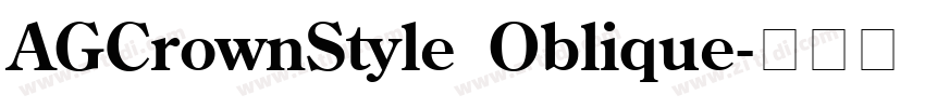 AGCrownStyle Oblique字体转换